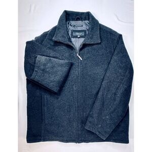 Claiborne Outerwear Italian Wool Blend Gray Full‎ Zip Jacket Coat, Sz XXL